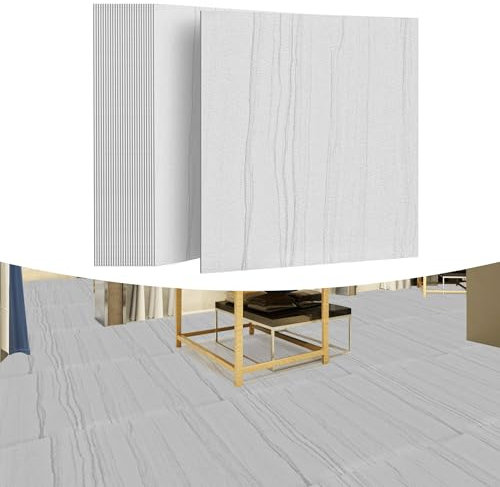 YRHome Lot de 27 revêtements de sol en PVC autocollants - 2,51 m² - 30 x 30 cm - Revêtement de sol en vinyle stratifié imperméable et antidérapant - Carrelage décoratif - Aspect carrelage - Gris clair
