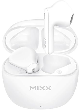 Mixx StreamBuds Air 5 Pods True Wireless Earbuds, With Charging Case, Bluetooth 5.3 in Ear Headphones, Handsfree, HiFi Stereo Bluetooth Earphones, Silicone Free, Touch Control for iPhone/Android/IOS