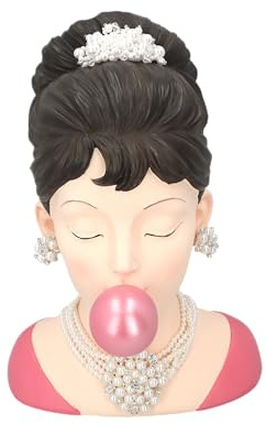 Keyhomestore | Busto Femminile, Soprammobile in Resina di Alta Qualità, Elegante Scultura Decorativa per ambienti dallo stile elegante, moderno o retrò (23x22x30cm) - Made in Italy