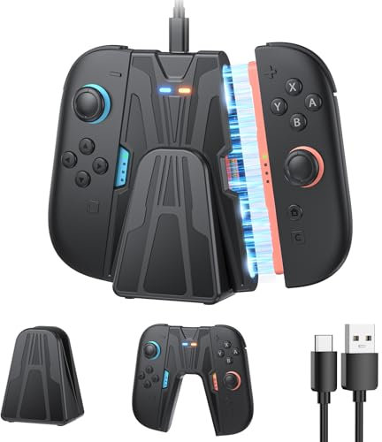 FASTSNAIL Support de Recharge pour Switch 2 pour JoyCon 2, Manette Chargeur Compatible avec Nintendo Switch 2, Accessoire pour Switch 2(Pas pour Switch 2017 et OLED)
