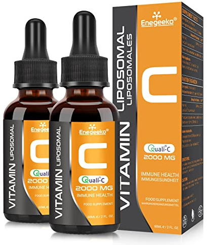 Liposomal Vitamin C Liquid 2000mg – High Absorption Vegan Formula for Immune & Antioxidant, Non-GMO, Gluten & Soy Free (60 ml (Pack of 2))