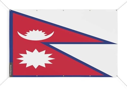 Bandiera Nepal con 10 occhielli in varie misure, 130 x 195 cm