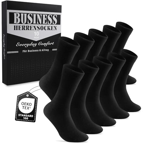 Cirorld Socken Herren Damen 10 Paar Business Herrensocken mit Geschenkbox, Atmungsaktive Baumwollsocken Herren mit Nahtloser Zehenverarbeitung, Geeignet für Business & Alltag