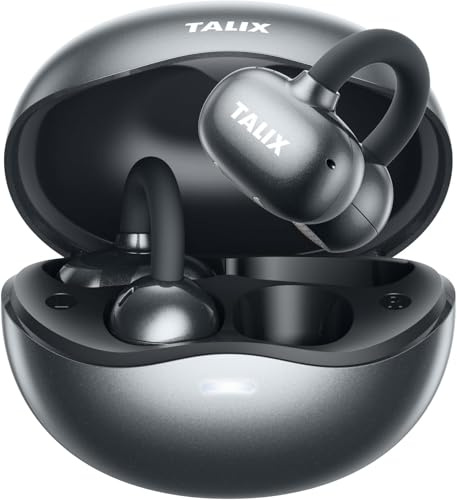 TALIX Ultra X6 Open Ear Kopfhörer, Kabellose Bluetooth 5.4 Kopfhörer mit Innovatives Clip-Design, Clip on Earbuds mit Mikrofon, 26h Spielzeit, für Laufen, Training und den Täglichen Gebrauch, Schwarz