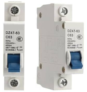 Disjoncteur miniature de type C 1 pôle 6A/10A/16A/20A/25A/32A/40A/50A/63A230/400V MCB montage sur rail DIN 35 mm capacité de coupure(16A)