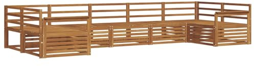 vidaXL Sofagarnituren 7 pcs Natur Massivholz Akazie, Garten, Moderne Sofas, langlebige Möbel, Terrasse, Bequeme Lounge, praktische Sitzgelegenheit
