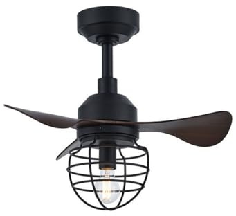 Myxbhgs Ventilador de Techo Retro de 22 con luz, pequeño y silencioso, con Control Remoto, Motor de frecuencia Variable de 6 velocidades, aspas de ABS Estilo Vintage para Dormitorio y Sala de Estar.