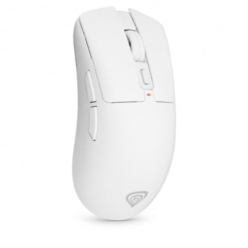 Genesis Zircon 880 Wireless Gaming Maus, 12000 DPI, Triple Mode, Weiß | Kabellose E-Sport Maus mit PAW3311 Sensor, 64 g, Glasskates, Kailh Optical, 6 Tasten, 2,4 GHz, Bluetooth und USB-C