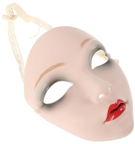 Alipis Masque de Bal Masqué Chinois Ancien en Plastique Blanc pour Cosplay et Représentation, Exquisément Conçu Charme Traditionnel et Confort pour Événements et Scène