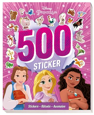 Disney Prinzessin: 500 Sticker - Stickern - Rätseln - Ausmalen: Activityblock mit 500 Stickern