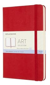 Moleskine Kreativ Notizbücher, Skizzenbuch, Large/A5, 165G Papier, Hard Cover, rot