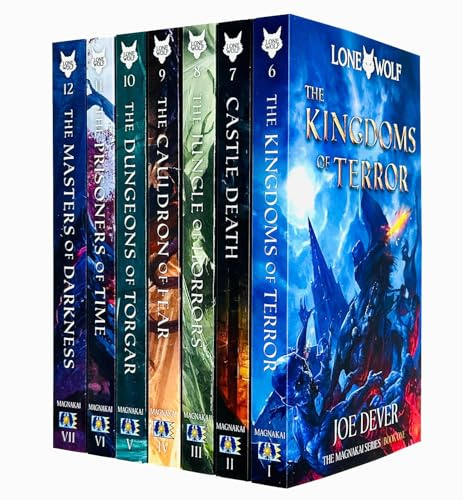 Lone Wolf Series Books 6 - 12 Collection Set by Joe Dever (The Kingdoms of Terror, Castle Death, The Jungle of Horrors, Cauldron of Fear, Dungeons of Torgar, Prisoners of Time & Masters of Darkness)