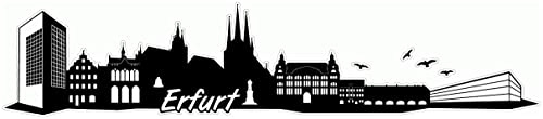 Samunshi® Erfurt Skyline Aufkleber Sticker Autoaufkleber City Gedruckt - 20x4,2cm schwarz