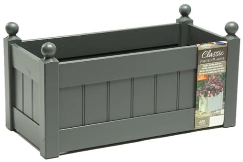 26'' AFK Classic Painted Trough Garden Planter Charcoal Paint with Plastic Liner