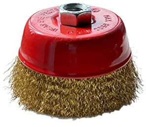 1 brosse métallique ondulée de 125 mm pour meuleuse d'angle & Flex