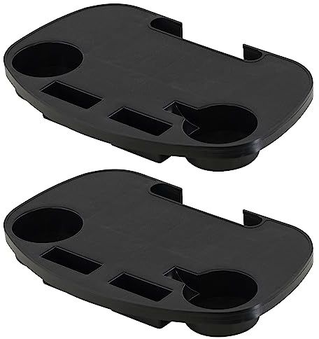 Set of 2 x Clip On Camping Chair Side Table Outdoor Garden Fishing Beach Storage Tidy