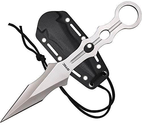 S-TEC Tactical Throwing Knife, Wurfmesser aus Edelstahl mit schwarzer Kydexscheide STTS200SL
