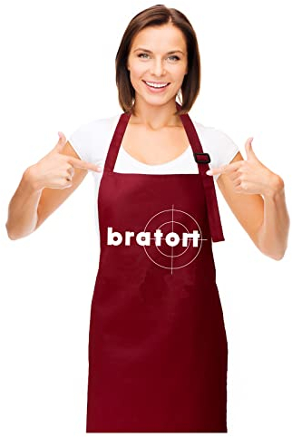 GRILLHIT X Kochschürze, Schürze weinrot: Bratort - Geschenk für Frauen, Mama, Oma oder Freundin zum Geburtstag, Muttertag und Weihnachten