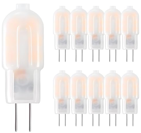 HUAMu 2W G4 LED Lampe Birne, 180LM, Ersatz für 20W Halogenlampen,12V AC/DC, 3000K Warmweiß,360° Abstrahlwinkel, LED Birnen, LED Leuchtmittel, 10er Pack