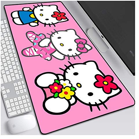 Mouse Mat hello kitty 900X400mm Mouse Pad,Perfect precision and speed Gaming Mouse Mat with 3mm-Thick Base,for notebooks, PC, P