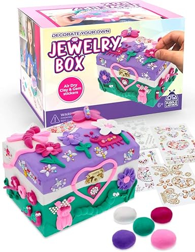 PURPLE LADYBUG Schmuckkästchen Bastelset - Kreatives DIY Geschenk für Mädchen 6-13 Jahren, Personalisiertes Basteln Geschenk für Kinder und Teenager