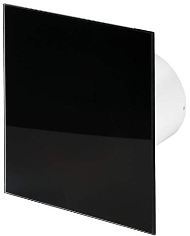 125mm Standard Extractor Fan Shiny Black Glass Front Panel TRAX Wall Ceiling Ventilation