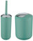 WK Brasilia Matt Enclosed Plastic Toilet Brush and Bathroom Bin Set (Green)