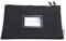 effektivo Banktasche mit Reißverschluss abschließbar & versiegelbar mit Fenster für Visitenkarten Stoff schwarz für Dokumente bis DIN A5, Schwarz, 29 x 19 cm