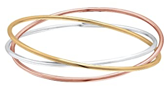 Elli Armband Damen Armreif Dreifach Verschlungen Klassisch Tri-Color in 925 Sterling Silber Rosé-Vergoldet