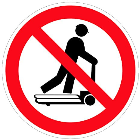 Aufkleber Verbotszeichen Mit Hubwagen rollen verboten Schild Folie selbstklebend | Ø5-30cm Made in Germany, Größe: Ø30 cm