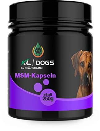 Kräuterland MSM Kapseln für Hunde - 250g organischer Schwefel für Gelenke, Muskeln & Fell - Nahrungsergänzung in Premium Qualität