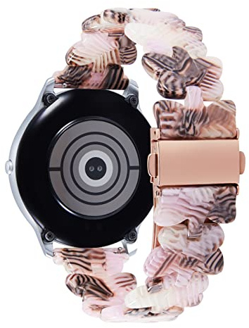BINLUN Harz-Uhrenarmband 12mm 14mm 16mm 17mm 18mm 20mm 22mm, modisches Schmetterlingsarmband für Smartwatches, Schnellwechsel, leichtes Ersatzarmband mit silber/roségold Schließe, verbessertes Glied