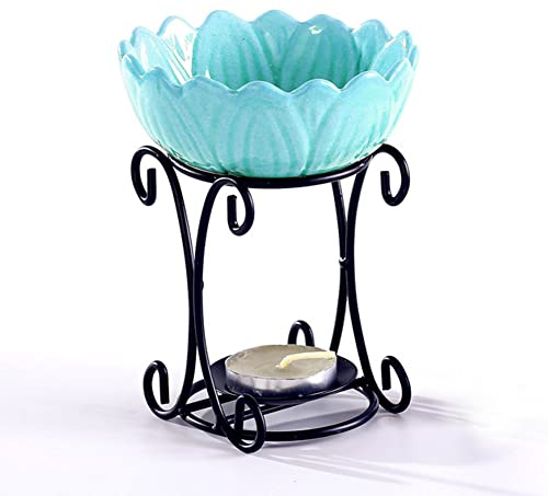 Duftlampe mit Keramikschale Ölbrenner Metall Teelicht Kerzenhalter