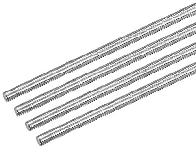 sourcing map Fully Threaded Rod M4 x 500mm 0.7mm Thread Pitch 304 Stainless Steel Right Hand Threaded Rods Bar Studs 4 Pack