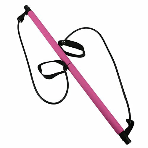 Vetrineinrete® Barra da Pilates Portatile attrezzo Allenamento Fitness Yoga Asta 94541 (Rosa)