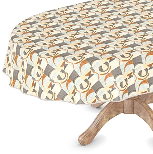 Wachstuchtischdecke Wachstischdecke Tischdecke abwaschbar Gartentischdecke Wachstuch Eckig rund oval Oval 140 x 180cm mit Saum Kunst