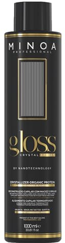 minoa gloss Fortifying Organic Protein - 1L - 1KG - Smoothing Keratin Protein Hair Treatment - Professional Brazilian Complex Blowout Straightening For Silky Smooth and Frizz Free Hair
