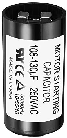 PATIKIL CD60 Motor Start Capacitor, 108-130uF/250V 50/60Hz, Rectangular, Polypropylene, Capacitor, pta230322tt0107, Air Compressors, Pressure Washers, Air Conditioners