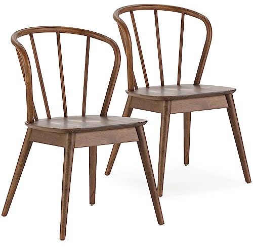 HOMN LIVING Pack 2 sillas Brisa Color Nogal, Madera Maciza, 47 cm (Ancho) 59 cm (Profundo) 83 cm (Alto)