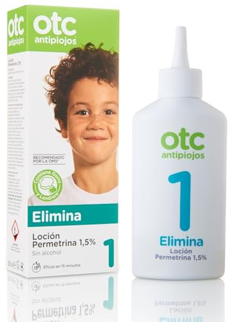OTC Antipiojos Loción Permetrina 1,5%, Elimina Piojos y Liendres en 15 min, con Lendrera (100 ml)