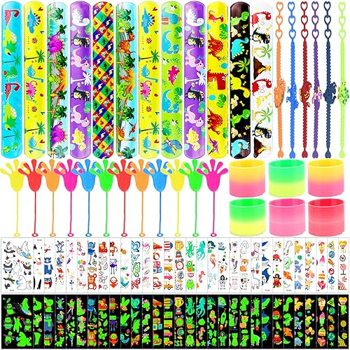 Zeuwets Kindergeburtstag Mitgebsel Set, 66 Stück Party Gastgeschenke, Give Aways Spielzeug Kindergeburtstag, Geschenk Mitbringsel Schnapparmbänder Regenbogenspirale Klatschhand Kinder Mädchen Jungen