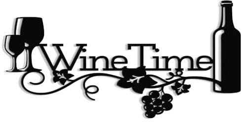 XORT Metal Wine Sign, Bar Metal Sign, Metal Kitchen Wall Decor, Vino Lover Metal Wall Art Decorative Home Restaurant Bar. (Black - 16 x 8 inch)