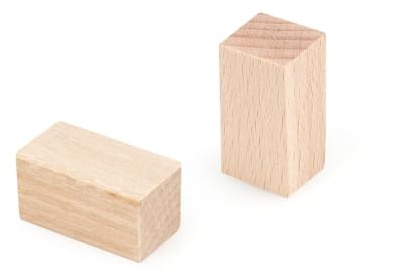 Metrie™ 200 Stück Holzbausteine, Bauklötze aus Buchenholz, 35 x 17.5 x 17.5 mm Schmaler Würfel, Ideal für kreatives Basteln, Nachhaltig, Sicher und Präzise, Teil des Bauklötze Systems