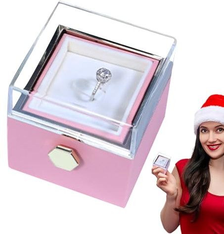 Neamou Ringbox für den Antrag,Antrags-Schmuckkästchen Roter Ring | Rosenbox, Blumen-Versprechensringbox für Heiratsantrag, Valentinstag, Muttertag, Weihnachten