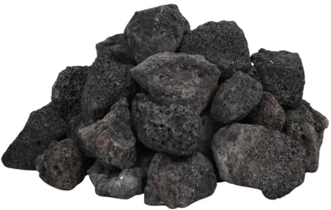 vidaXL Lavagranulat, Lavastein Biologische Filter, Multifunktional Lavamulch für Aquarium Landschaftsbau, Vulkangestein Garten Deko Steine, Schwarz 25 kg 3-5cm