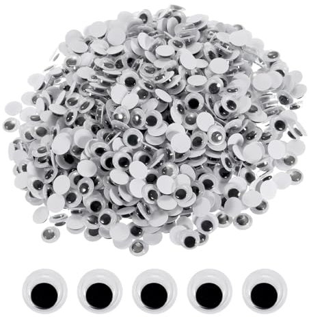 PATIKIL Ojos Móviles con Adhesivo Autónomo 1000Pcs Ojos Saltones Pegajosos de Plástico para Tarjetas de Felicitación Manualidades Decoración de Scrapbooking 0.4