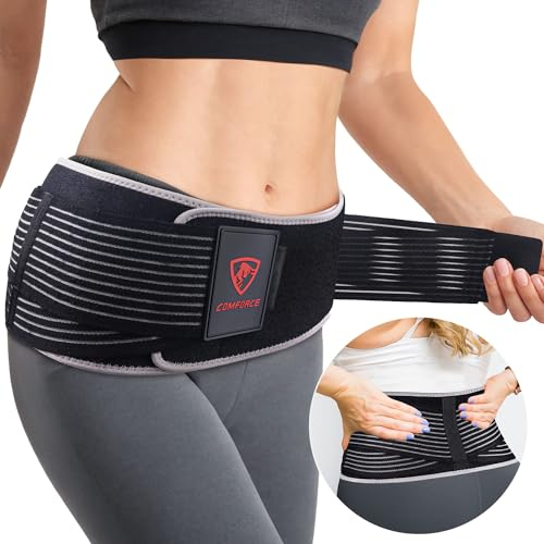 COMFORCE Sacroiliac belt, Rückenbandage, ischias bandage, iliosakralgelenk mit Eisbeutel, Beckengurt, Unisex Beckenbandage, lindert Ischias Bandscheibenvorfall für Schmerzlinderung (30-39)