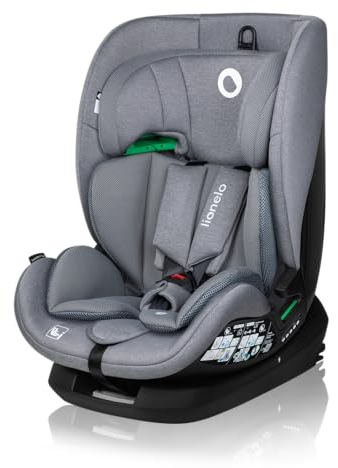 LIONELO LAVENDER I-SIZE Kinderautositz von 76 bis 150 cm konform mit R129 i-Size Standard, ISOFIX Montage in Fahrtrichtung und TT-Gurt, Kopfstützen- und Rückenlehnenverstellung Reduziereinsatz