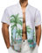 Barry.Wang Chemise hawaïenne à manches courtes pour homme Motif floral, Fleur blanche verte rose, S