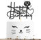 Sotpot Cat Cartoon Happy Birthday Cake Topper 1PCS Black Glitter Kitten Baby Birthday Cake Picks for Cat Kitten Theme Baby Shower Kids Birthday Decoration Supplies